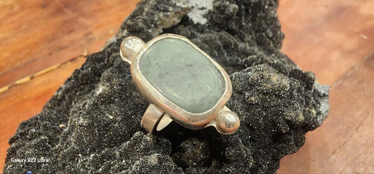 Handmade sterling silver ring with Kennedy Half Dollar coin inlay
