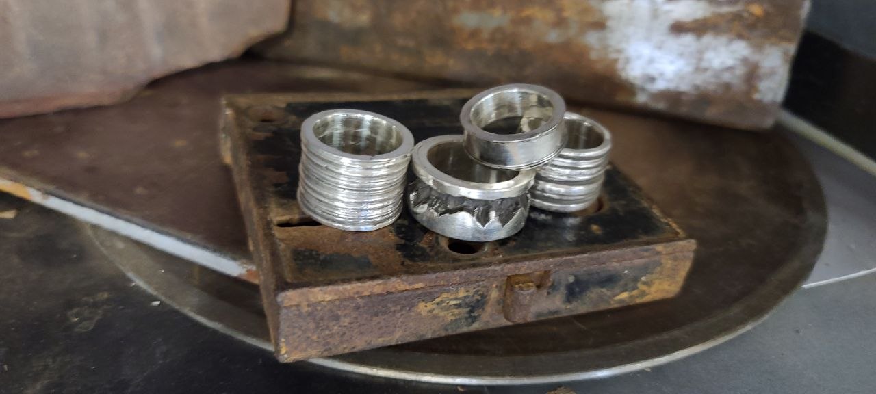Oxidized sterling silver statement ring